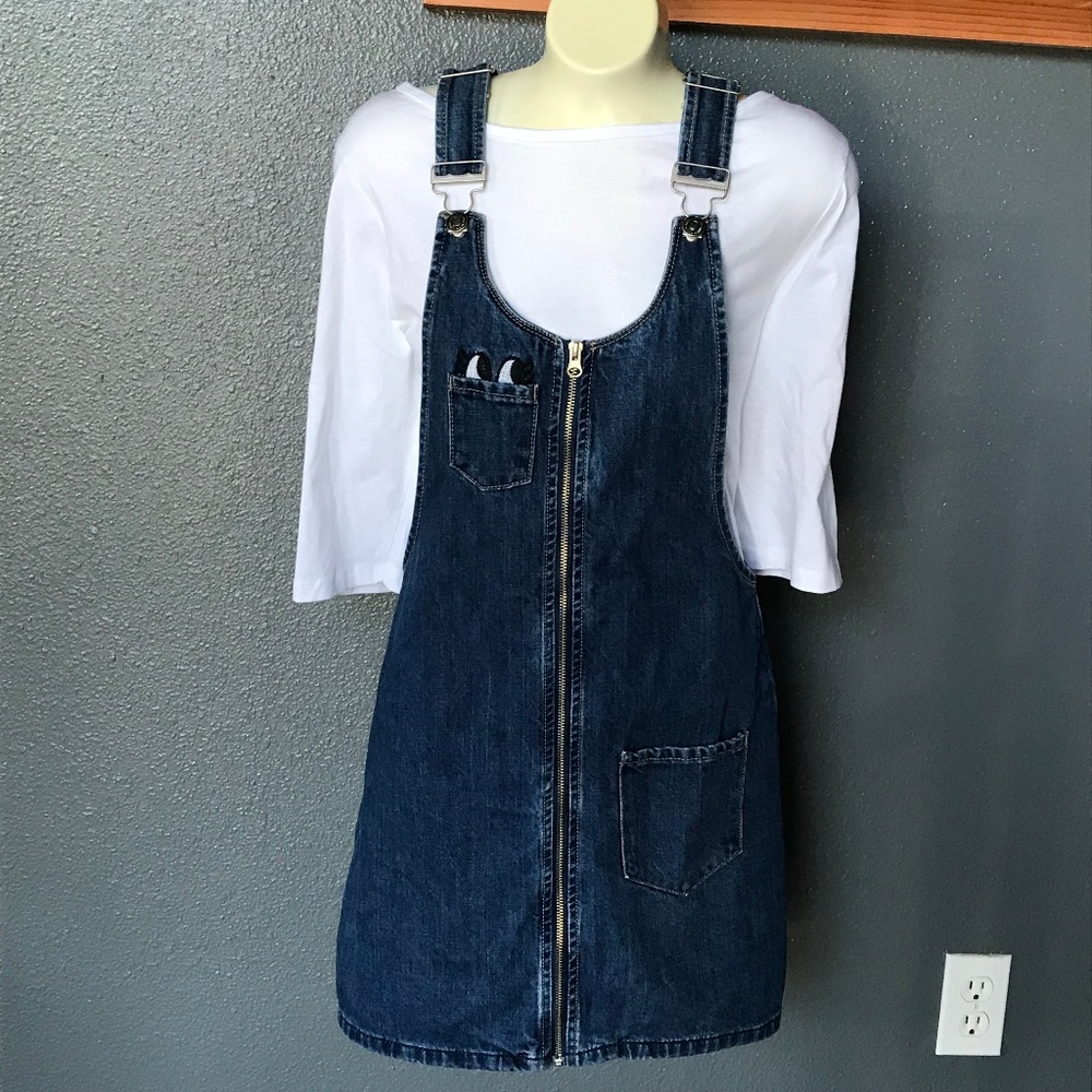 Forever 21 Denim Overall Zipper Dress